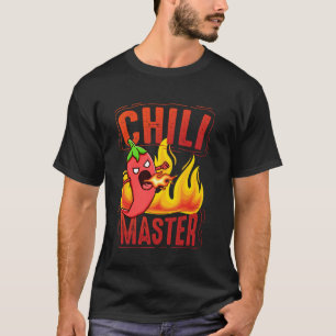 Chili Master Fiery Spice Heat Flames Fun Heat Seek T-Shirt