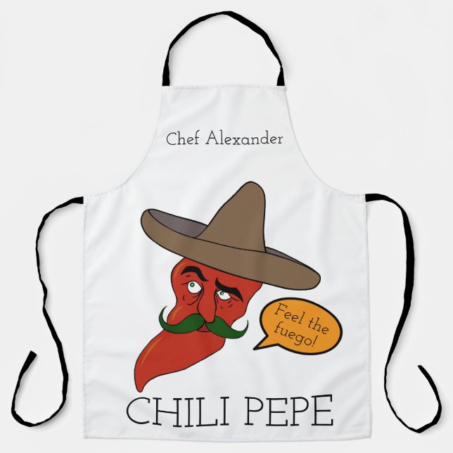 Chili Pepe Personalize Long Apron (Front)