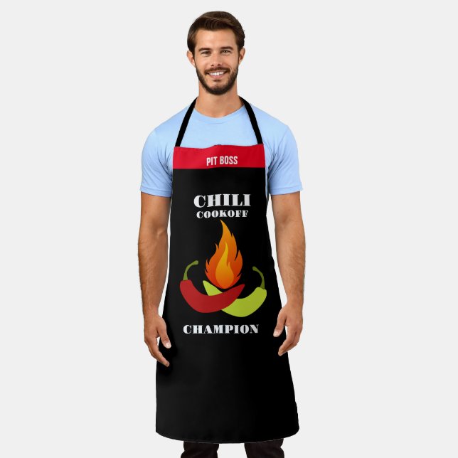  Chili Pepper Aprons, Chili Cook Off Champion Apron (Worn)