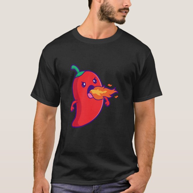 Chili Pepper Breathing Fire T-Shirt (Front)