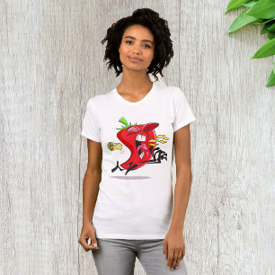 Chili Pepper Breathing Fire Womens T-Shirt