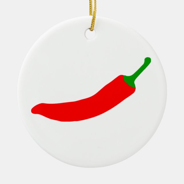Chili Pepper Ceramic Ornament (Front)