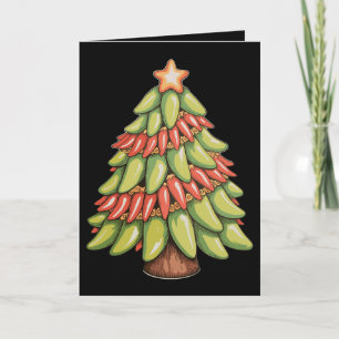 Chili Pepper Christmas Tree Hot Spicy Sauce Xmas Card