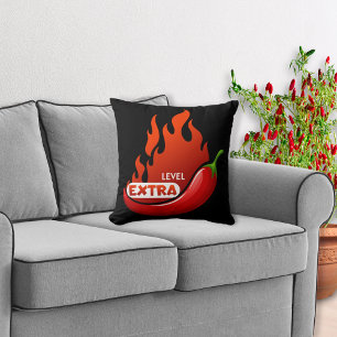 Chili Pepper Extra Hot Throw Pillow