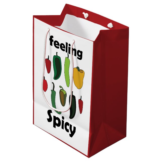 Chili Pepper Feeling Spicy Fiesta Party Medium Gift Bag (Front Angled)