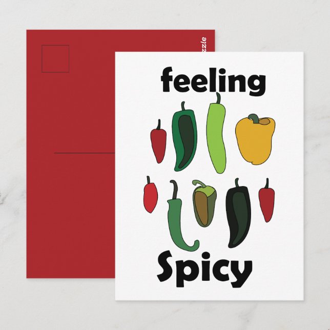 Chili Pepper Feeling Spicy Fiesta Party Postcard (Front/Back)