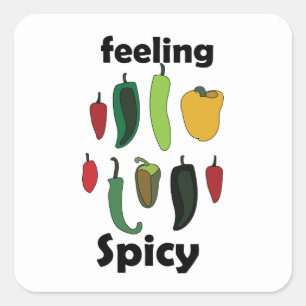 Chili Pepper Feeling Spicy Fiesta Party Square Sticker