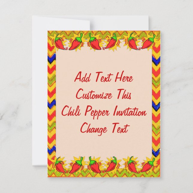 Chili Pepper Frame 2, Add Text Invitation (Front)