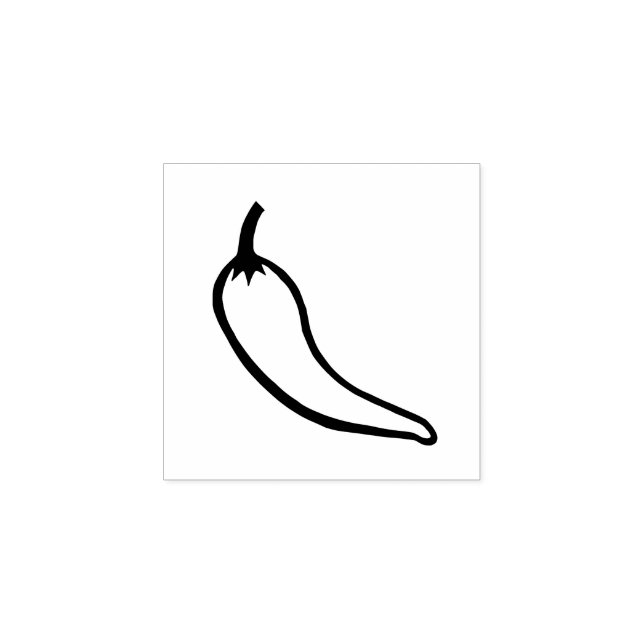 Chili Pepper Gardening Vegetable Lino-cut Style Rubber Stamp (Imprint)