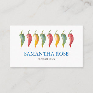 Chili Pepper Graduate Name Card
