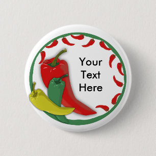Chili Pepper Group Circle Frame3 2 Inch Round Button