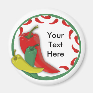 Chili Pepper Group Circle Frame3 Magnet
