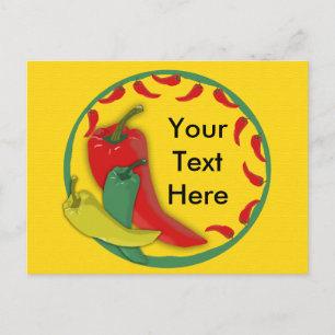Chili Pepper Group Circle Frame Postcard