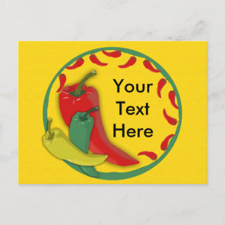 Chili Pepper Group Circle Frame Postcard