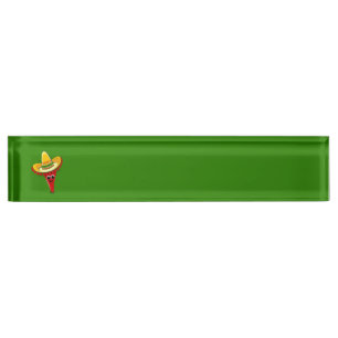 Chili Pepper in a Sombrero Nameplate