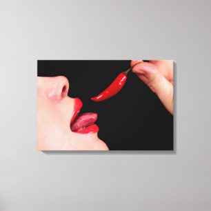 Chili pepper lips canvas print