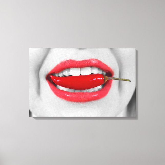 Chili pepper lips canvas print (Front)