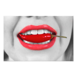 Chili pepper lips photo print
