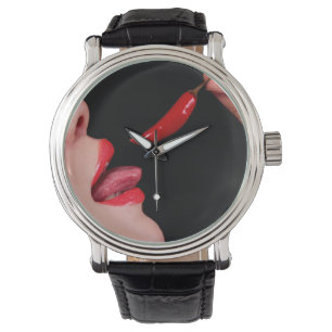 Chili pepper lips watch