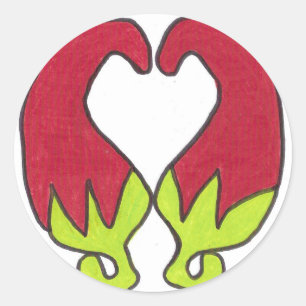 Chili Pepper Love Classic Round Sticker