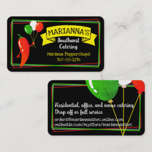 Chili pepper Mexican Southwestern chef catering Bu Business Card
