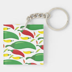 Chili pepper pattern keychain