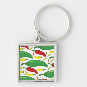 Chili pepper pattern keychain
