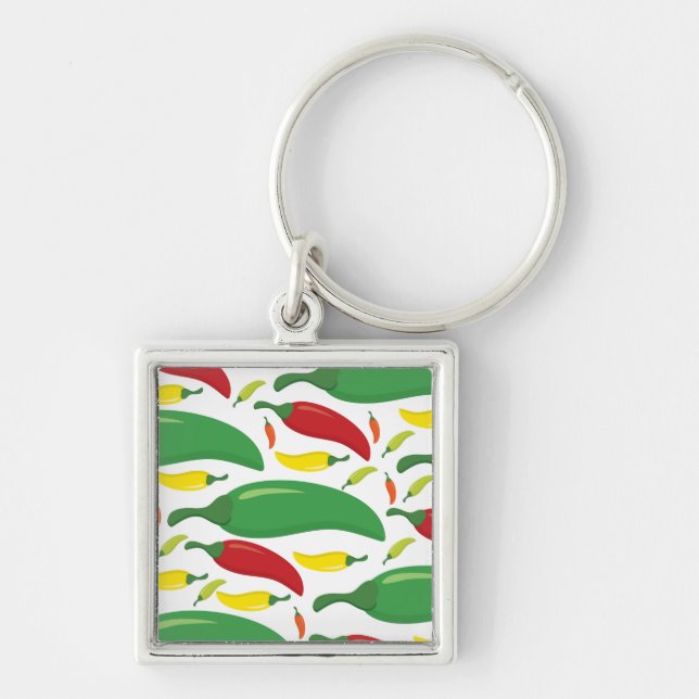 Chili pepper pattern keychain (Front)