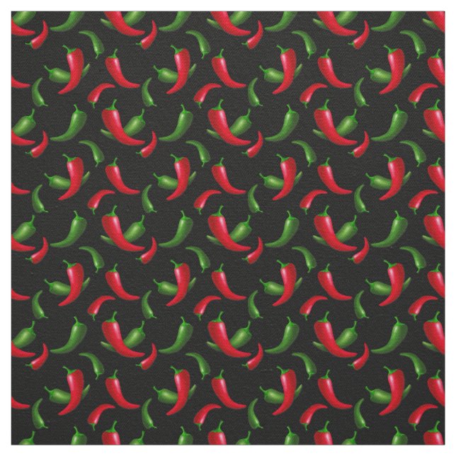 Chili pepper pattern kitchen cotton twill fabric (Swatch)