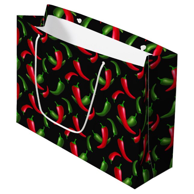 Chili Pepper pattern large gift bag (Front Angled)
