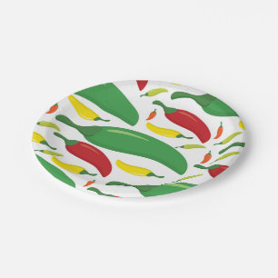 Chili pepper pattern paper plate