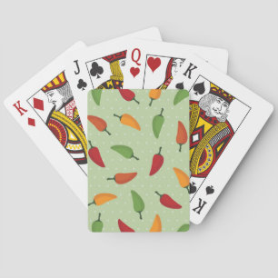 Chili pepper pattern playing cards