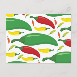 Chili pepper pattern postcard