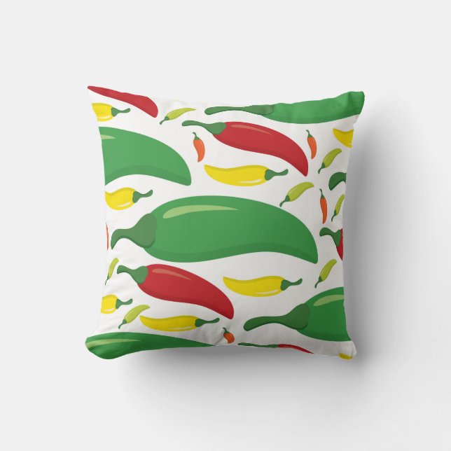 Chili pepper pattern throw pillow (Front)
