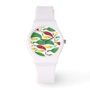 Chili pepper pattern watch