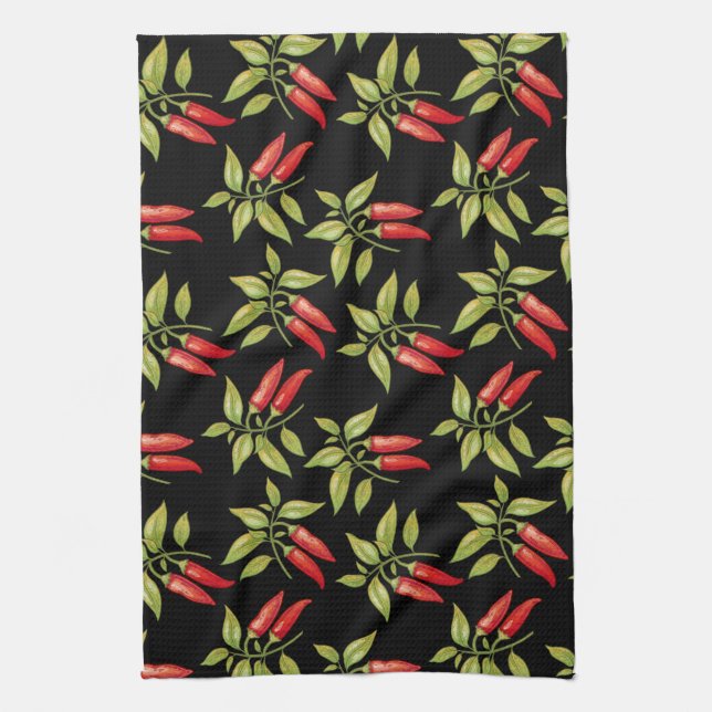 Chili Pepper Plant Kitchen Towel (Vertical)