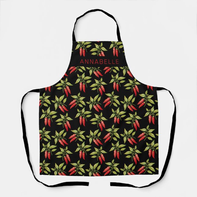 Chili Pepper Plant Personalize Apron (Front)