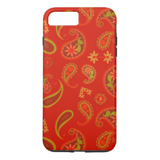 Chili Pepper Red and Lime Green Paisley Pattern iPhone 8 Plus/7 Plus Case