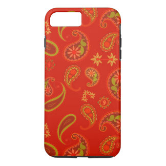 Chili Pepper Red and Lime Green Paisley Pattern Case-Mate iPhone Case