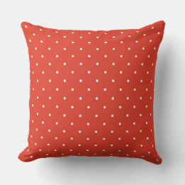 Chili pepper red and white dots throw pillow