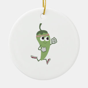 Chili Pepper Runner Ceramic Ornament
