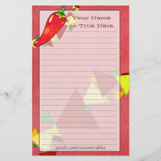 Chili Pepper Stationery (Front)