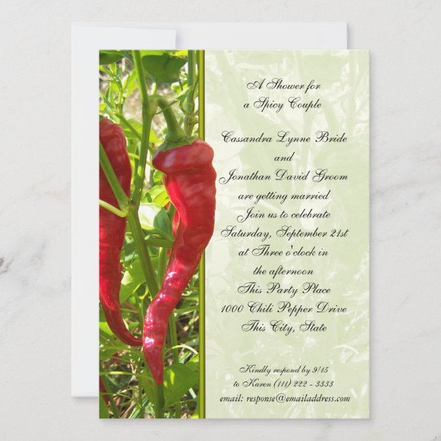 Chili Pepper Wedding Shower Invitation (Front)