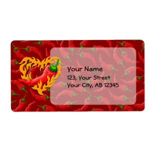 Chili Pepper with Flame Heart