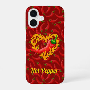 Chili Pepper with Flame Heart iPhone Case
