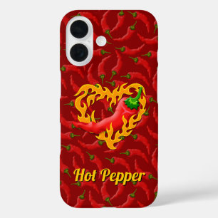Chili Pepper with Flame Heart iPhone Case
