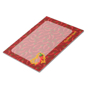 Chili Pepper with Flame Heart Notepad