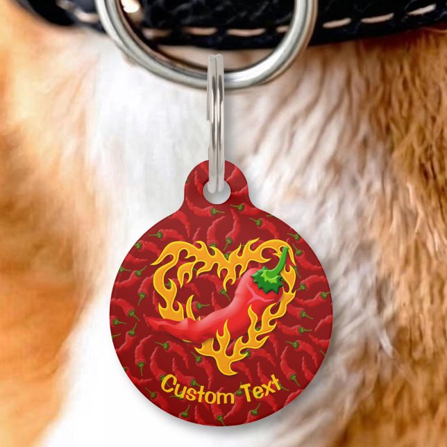 Chili Pepper with Flame Heart Pet Tag (Creator Uploaded)
