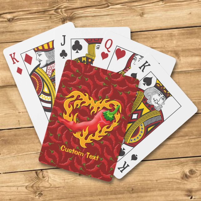 Chili Pepper with Flame Heart Playing Cards (Creator Uploaded)