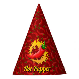 Chili Pepper with Flame Party Hat